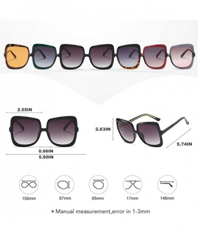 Oversized Oversized Square Vintage Sunglasses Women Luxury Brand Fashion Cat Eyes Sun Glasses Trending Style Goggle UV400 - C...