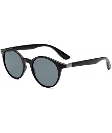 Round Polarized Sunglasses Women Classic Round Rivet Sun Glasses Men Driving Shade Eyeware UV400 - Black Gray - CS199KQXSET $...