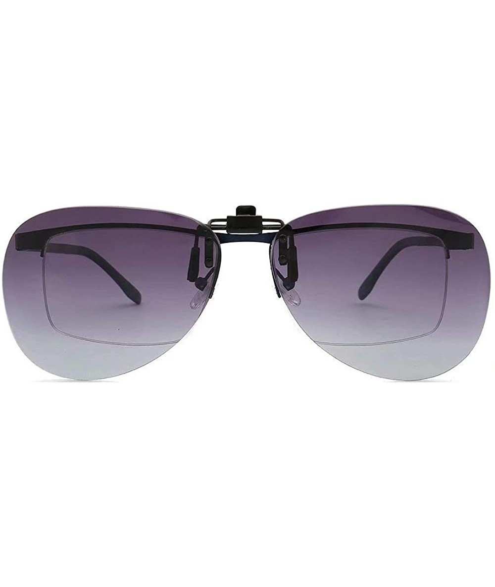 Aviator Clip On Polarized Aviator Sunglass Lenses Clip Flip Up Lenses Men Women Fashion - Violet - C218X95YR09 $7.40