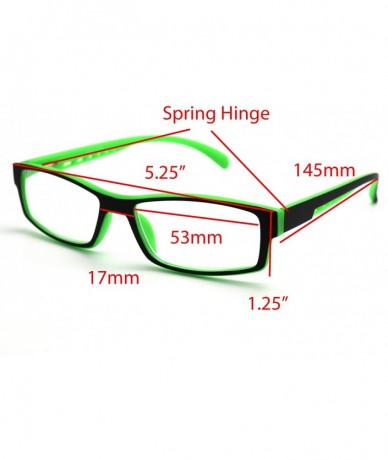 Rectangular 6904 Semi-Rimless Flexie Reading Glasses NEW COLOR (z4 matte black green 2 tone - 1.50) - CS18EWWT2R0 $14.20