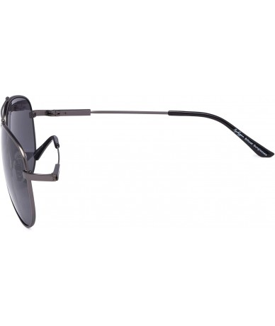 Aviator Memory Bridge and Arm Bifocal Sunglasses Polit Style Sunshine Readers Men Women - Gunmetal-grey-lens - CI18N0LNU03 $1...