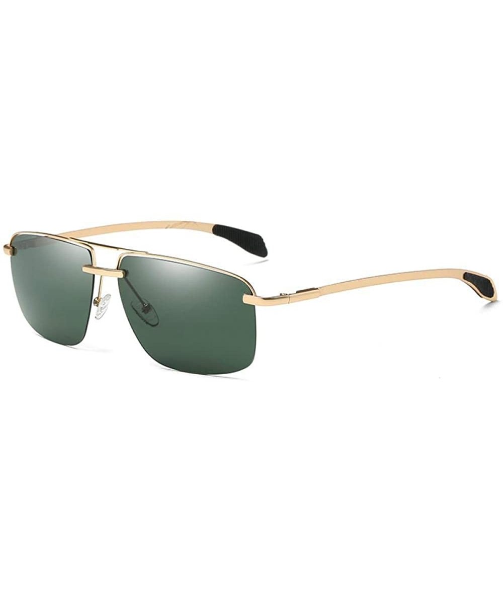 Aviator New Arrival HD Classic Men Polarized Driving Sunglasses W0923 Black Black Multi - W0923 Gold Green - CV18Y3O5HZ9 $12.18