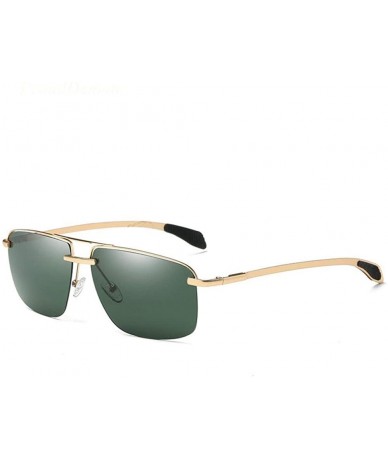 Aviator New Arrival HD Classic Men Polarized Driving Sunglasses W0923 Black Black Multi - W0923 Gold Green - CV18Y3O5HZ9 $12.18