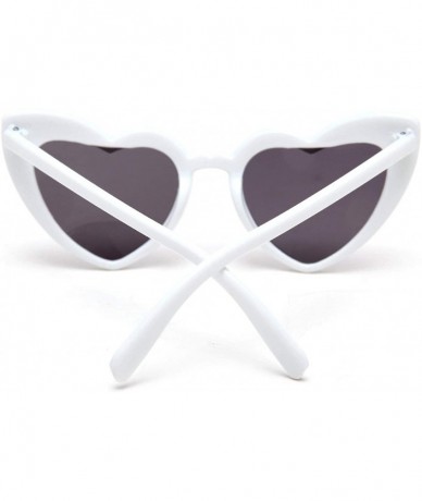 Goggle Retro Heart Shaped Sunglasses Women Vintage Thick Frame Cat Eye Glass Multiple Choice - White - CY18U42S0KI $8.68