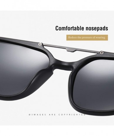 Rectangular Classic Aviator Sunglasses Unisex-Matte Polarized Shade Glasses-Rimless Goggle - B - CN190ECYYE2 $25.02