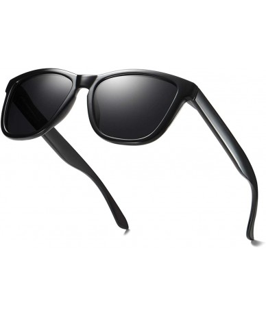 Wrap Polarized Sunglasses For Women Men Gradient Colors Designer UV Protection - Black&gray - C312NDZ12XL $13.76