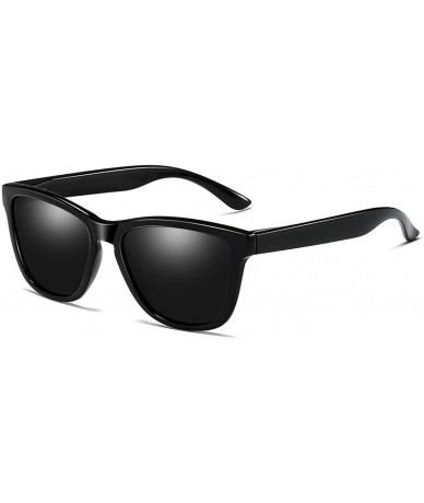 Wrap Polarized Sunglasses For Women Men Gradient Colors Designer UV Protection - Black&gray - C312NDZ12XL $13.76