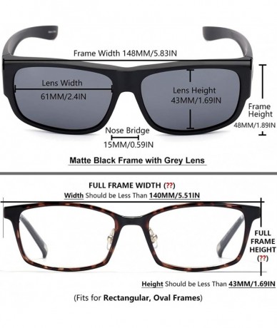 Shield Fit Over Glasses Sunglasses Polarized Lenses for Men Women Medium Size - CQ18QRS0ASK $34.14