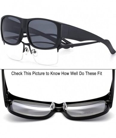 Shield Fit Over Glasses Sunglasses Polarized Lenses for Men Women Medium Size - CQ18QRS0ASK $13.30