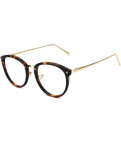Aviator Vintage Round Metal Optical Eyewear Non-prescription Eyeglasses Frame for Women - CU12K4TR597 $16.43