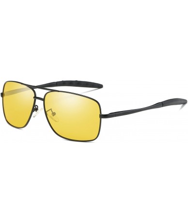 Rectangular Sunglasses for Men Polarized Driving sunglasses Fashion Vintage Wayfarer Sun Glasses - C6 - CU18E7D7II2 $11.50