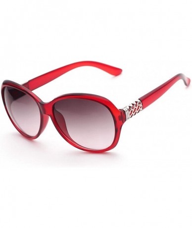 Oversized Polarized Sunglasses Protection Glasses Driving - Red - CC18TOI925X $13.45