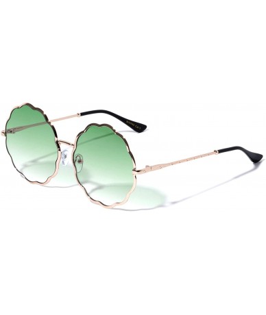 Round Cookie Shaped Round Fashion Sunglasses - Green - CL196MST4QW $13.88