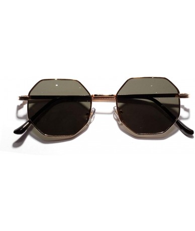 Round 2019 Retro Polygon Sunglasses Men Women Luxury Pink Lens Round Vintage Small Frame Mirror Color - 3 - CM19854GT9Q $21.53