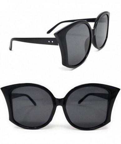 Cat Eye Oversized Pointed Cat Eye Elegant High Fashion Neutral Colored Lens Sunglasses for Women - Unisex UV 400 - SM1127 - C...