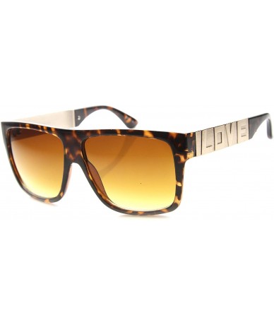 Aviator Unisex Square Sunglasses With UV400 Protected Gradient Lens - Tortoise-gold / Amber - CD124K97QA9 $20.63