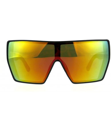 Oversized Womens Color Mirror Extra Oversize Cat Eye Butterfly Sunglasses - Black Orange - CZ180SW5KK4 $23.27