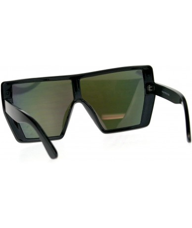 Oversized Womens Color Mirror Extra Oversize Cat Eye Butterfly Sunglasses - Black Orange - CZ180SW5KK4 $23.27