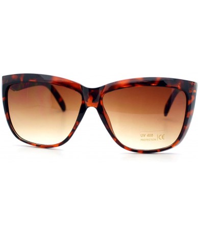Square Chic Designer Womens Celebrity Style Sunglasses Oversized Square - Tortoise - C111XHA8OFJ $21.50