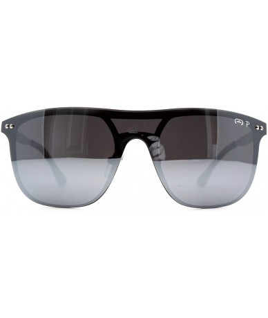 Square p684 Trendy Square Polarized- for Womens-Mens 100% UV PROTECTION - Black-silvermirror - C4192TCCY3R $43.96