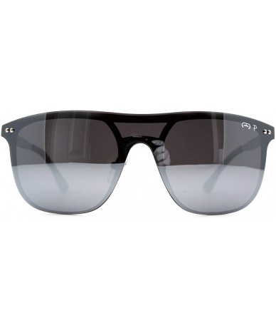 Square p684 Trendy Square Polarized- for Womens-Mens 100% UV PROTECTION - Black-silvermirror - C4192TCCY3R $17.82