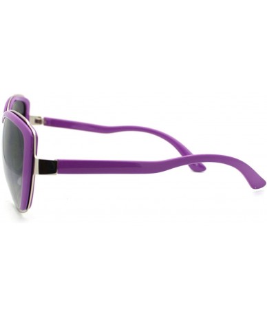 Oversized Oversized Round Butterfly Sunglasses Women's Eyewear - Purple - CW11QSJLJGD $10.28