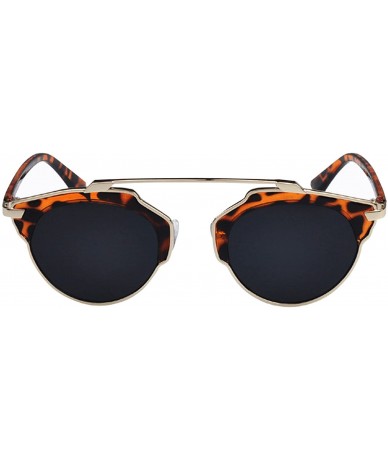 Cat Eye Men's and Women's So real Fashion Cat eyes UV-resistant Sun glasses - Tofu Gold/Black Grey - CJ12DIB0IDN $16.47