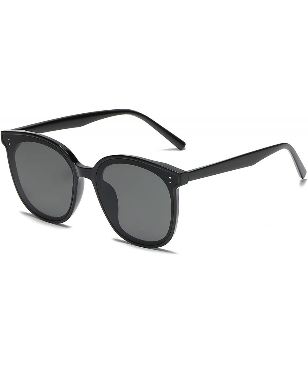 Round Round Oversized Sunglasses for Women Men UV Protection 8057 - Black/Black - CH1963ATM73 $7.97