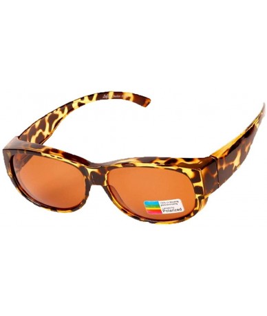 Rectangular Fit Over Glasses Polarized Lenses Sunglasses for Men Women Driving Camping UV400 Protection - Amber - CZ18R9EZM5T...