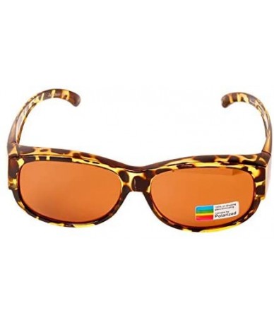 Rectangular Fit Over Glasses Polarized Lenses Sunglasses for Men Women Driving Camping UV400 Protection - Amber - CZ18R9EZM5T...
