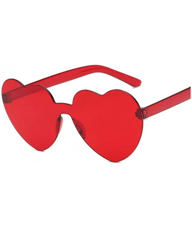Square One Piece Love Heart Lens Sunglasses Women Transparent Plastic Glasses Style Sun FeClear Candy Color Lady - CF199CGC4W...