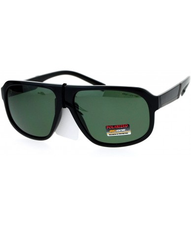 Square Be One Polarized Lens Mens Sunglasses Flat Top Square Fashion Shades - Black (Black) - C71872M0AD3 $8.86