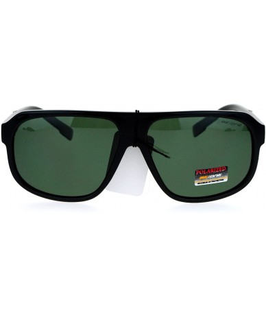 Square Be One Polarized Lens Mens Sunglasses Flat Top Square Fashion Shades - Black (Black) - C71872M0AD3 $8.86