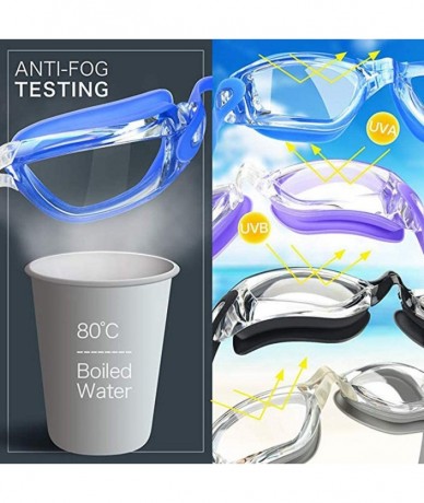 Goggle Unisex Swimming Goggles Glasses - Colorful HD Waterproof Anti-Fog Full Frame Goggles - Black - CO196M3N2TK $8.15
