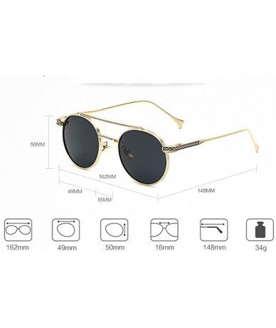 Round Men and Women Round Metal Frame Sunglasses Designer Exquisite Eye Glasses - yhl - Gold-green - C612O2GLZH8 $11.95