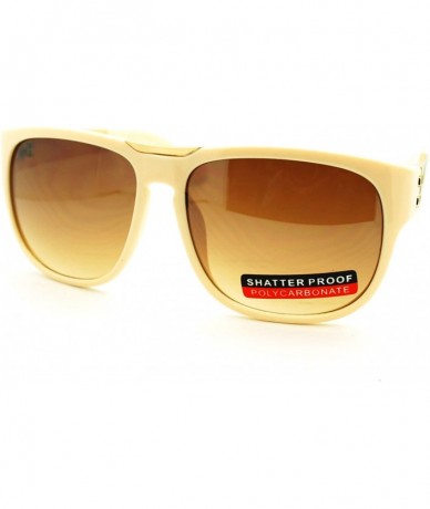 Square Unisex Fashion Sunglasses Stylish Designer Square Shades - Beige - CC11Q0P5PNN $10.23