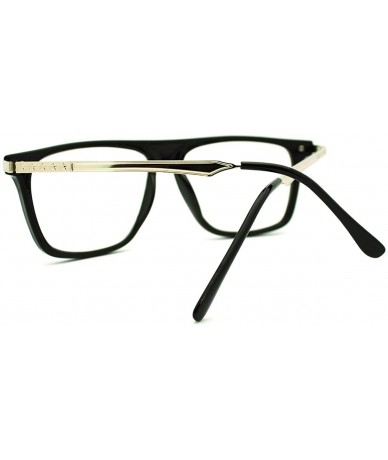 Square Clear Lens Glasses Flat Top Fashion Eyeglasses Thin Square Frame - Matte Black - CR11E9RWRRL $9.88