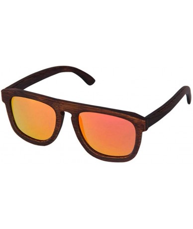 Goggle Dumu dyed brown mirror unisex wooden glasses - Red - CW18XG2SL6G $53.19
