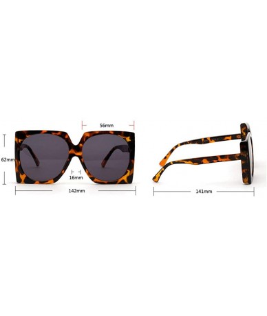 Oversized Square Sunglasses Women Retro Brand Designer Oversized - Red - CN18R7C9TW0 $15.95
