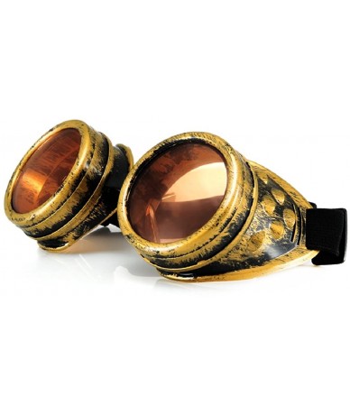 Goggle Steampunk Antique Gold Silver Copper Cyber Goggles Rave Goth Vintage Victorian like Sunglasses - C111CFZDKKR $19.60