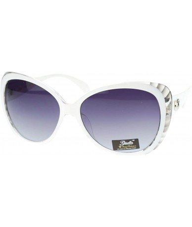 Round Oversize Round Cateye Butterfly Sunglasses Womens Designer Shades - White - CP11UFT6PRP $12.28