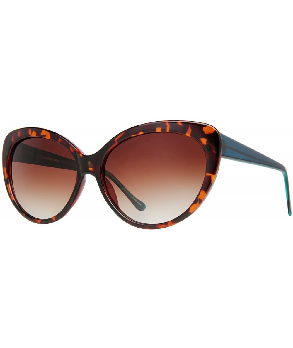 Aviator Sara Womens Sunglasses - Tortoise/Teal - C412BW60SAD $34.48