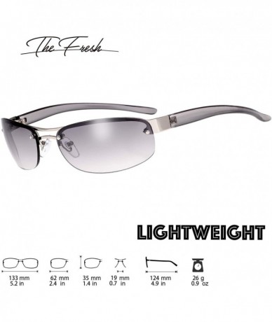 Rectangular Semi-Rimless Color Tinted Crystal Arm Eyeglasses Wrap Rectangle Sunglasses - Exquisite Packaging - CU18XH5ET92 $1...
