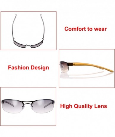 Rectangular Semi-Rimless Color Tinted Crystal Arm Eyeglasses Wrap Rectangle Sunglasses - Exquisite Packaging - CU18XH5ET92 $1...