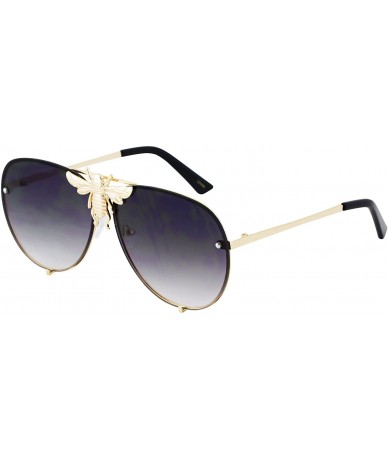 Oversized Pilot Sunglasses Oversize Metal Frame Vintage Retro Men Women Shades - Black - CM18U8Z7GDA $17.71