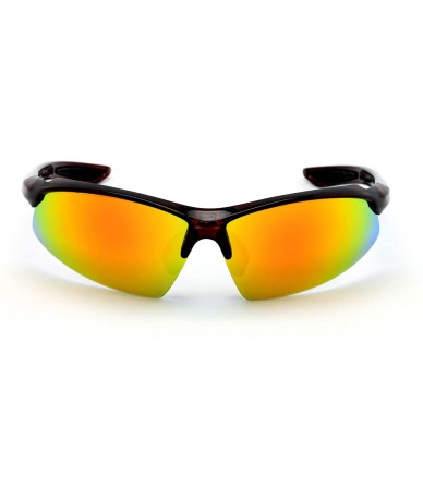 Wrap Polarized Sunglasses Baseball Running Softball - Tortoise - C1125BYP515 $14.14
