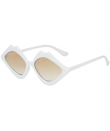 Oversized Women's Sunshade Sunglasses Trendy Integrated Candy Color Glasses Sun Protection - White - C718RHSS745 $12.17