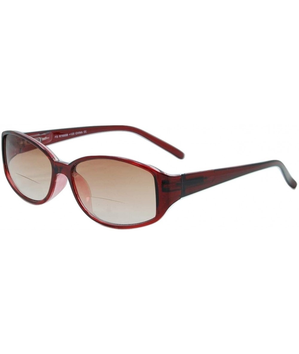 Square Stylish Bifocal Sunglasses - Burgundy - CE11EX90J4D $47.18