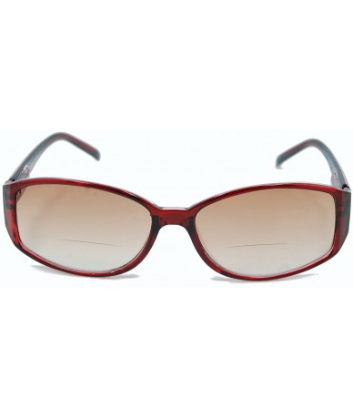 Square Stylish Bifocal Sunglasses - Burgundy - CE11EX90J4D $18.98