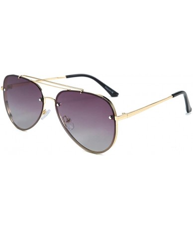Aviator Frog Mirror Polarized Sunglasses for Men and Women Street Photography Selfy - Goldgrey - CG18ATOCGNK $21.24